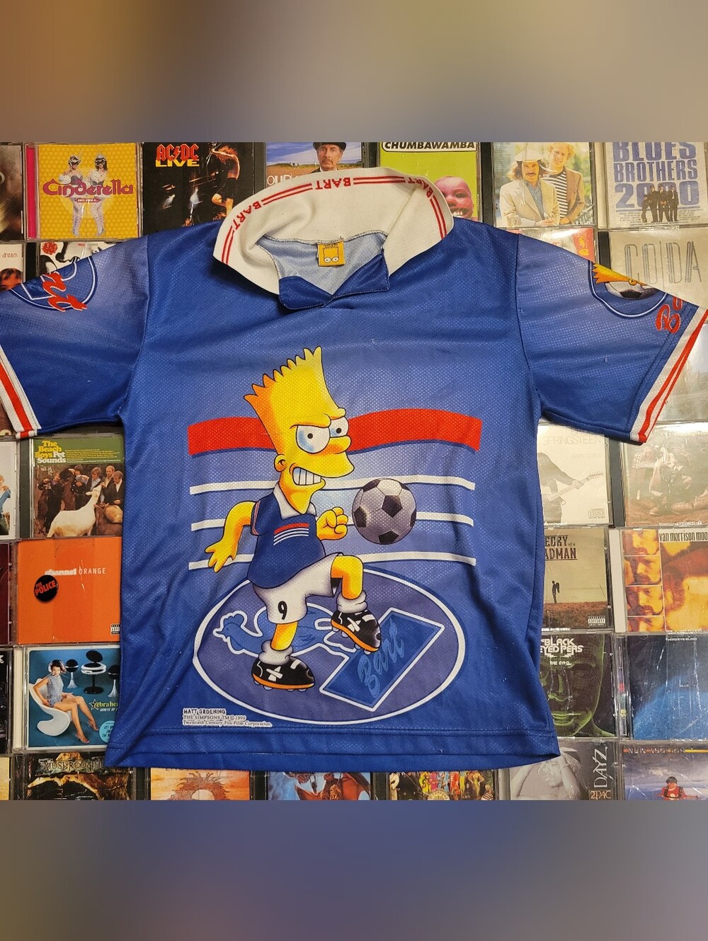 1999 Bart Simpson Soccee Jersey Mens Medium